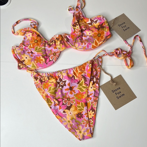 Stone Fox Swim Other - Stone Fox Swim Retro Pop Bikini Set Large